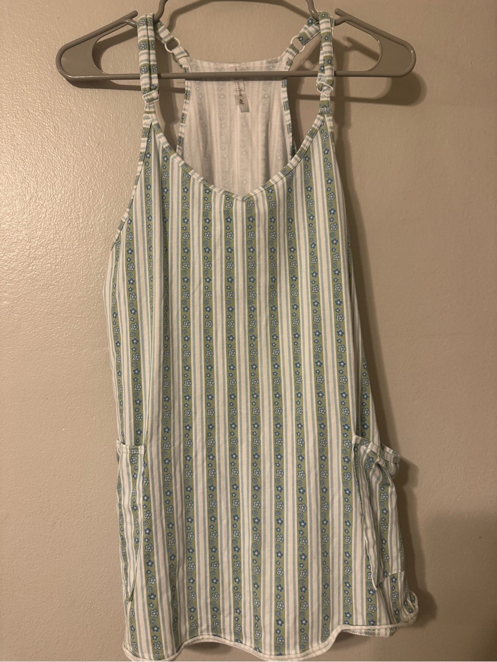 Simply Southern White Tank Dress with Green and Blue Stripes